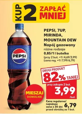 Napój gazowany różne rodzaje Pepsi, 7up, Mirinda, Mountain Dew promocja w Kaufland