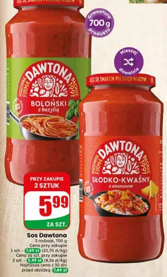 Sos słodko-kwaśny z ananasem Dawtona promocja w Dino