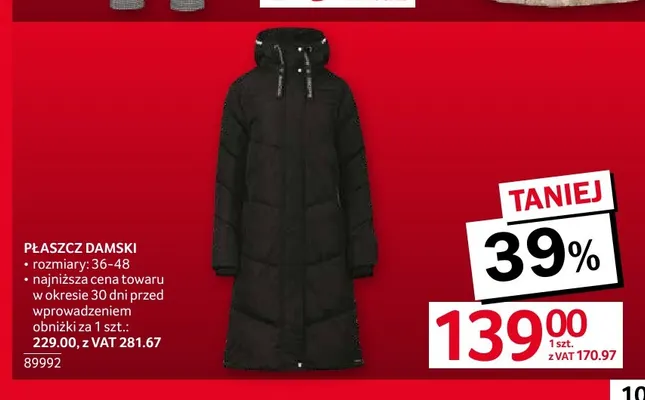 Płaszcz damski promocja w Selgros