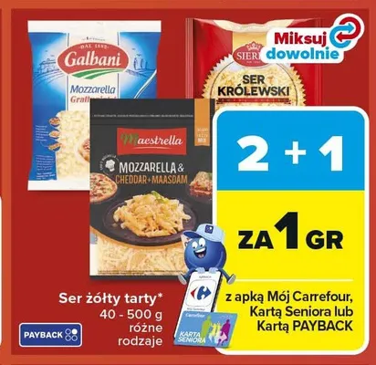 Ser żółty tarty promocja w Carrefour