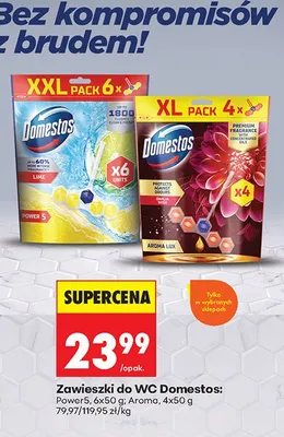 Zawieszki do WC Domestos Power5 Lime XXL Pack promocja w Biedronka
