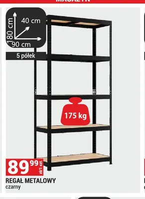 Regał metalowy czarny promocja w Merkury Market