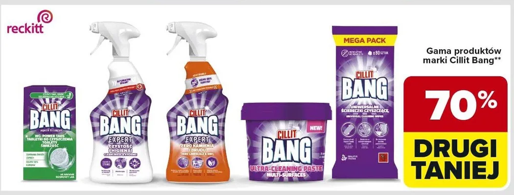 Gama produktów marki Cillit Bang promocja w Carrefour Market