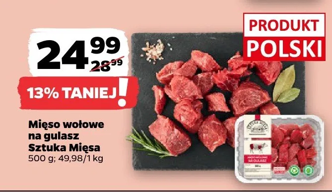 Mięso wołowe na gulasz promocja w Netto