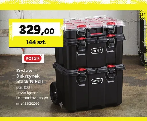 Zestaw 3 skrzynek Stack'N'Roll Keter promocja w Bricoman