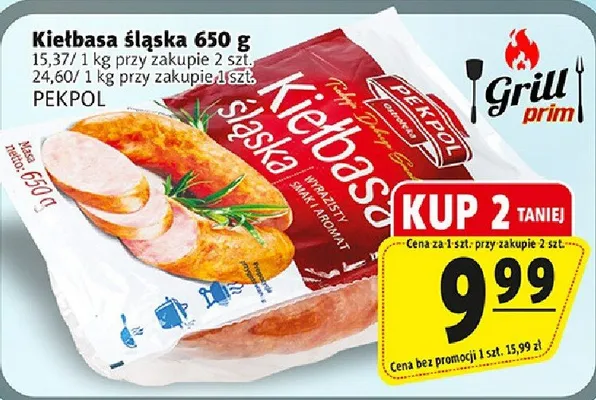 Kiełbasa śląska Pekpol promocja w Prim Market