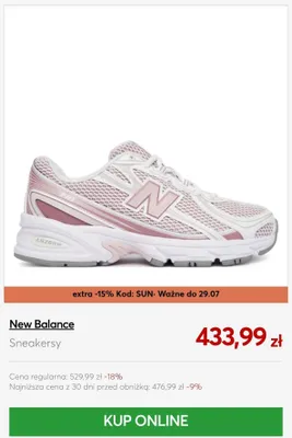 Sneakersy New Balance promocja w eobuwie.pl