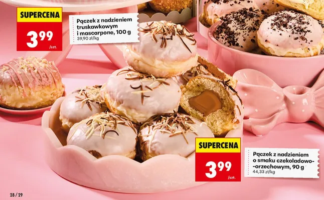 Pączek z nadzieniem truskawkowym i mascarpone promocja w Biedronka