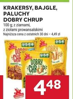 Krakersy, bajgle, paluchy dobry chrup promocja w Stokrotka