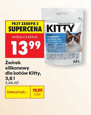 Żwirek silikonowy dla kotów Kitty promocja w Biedronka