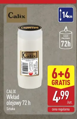Wkład olejowy 72 h Calix promocja w Aldi