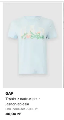 T-shirt GAP z nadrukiem jasnoniebieski promocja w Lounge by Zalando
