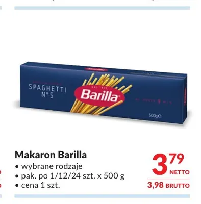 Makaron Barilla promocja w Makro