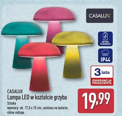 Lampa LED w kształcie grzyba CASALUX promocja w Aldi