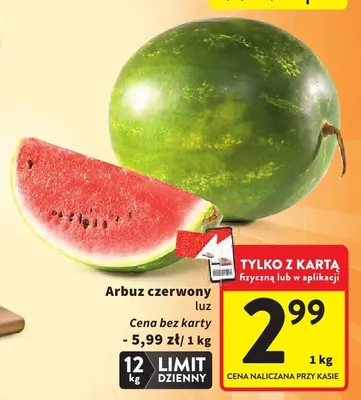 Arbuz czerwony luz promocja w Intermarche