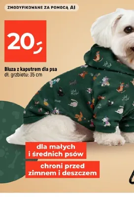 Bluza z kapturem dla psa dł. grzbietu 35 cm promocja w Dealz