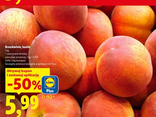 Brzoskwinie luzem promocja w Lidl