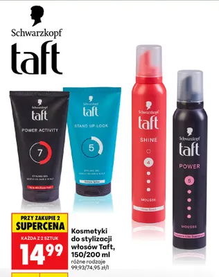 Pianka do stylizacji włosów Schwarzkopf Taft Shine promocja w Biedronka