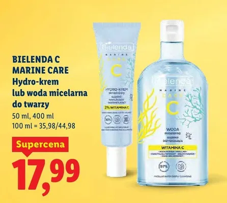 Woda micelarna do twarzy C Marine Care promocja w Lidl