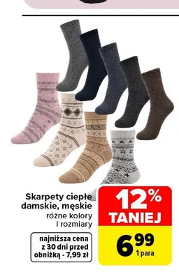 Skarpety ciepłe męskie promocja w Carrefour