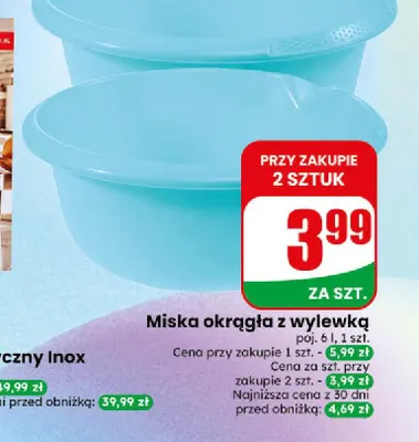 Miska okrągła z wylewką 6 l promocja w Dino