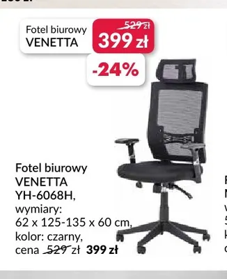 Fotel biurowy Venetta YH-6068H promocja w Salony Agata