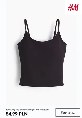 Sportowy top z wbudowanym biustonoszem H&M promocja w H&M