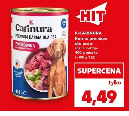 Karma premium dla psów K-Carinura promocja w Kaufland