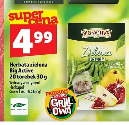 Herbata zielona Big Active 20-pak promocja w TOPAZ