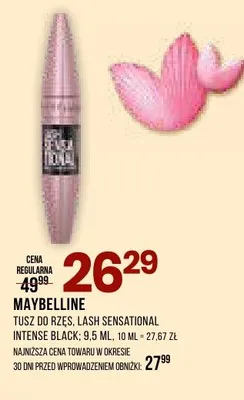 Tusz do rzęs Maybelline Lash Sensational Intense Black promocja w Drogerie Natura