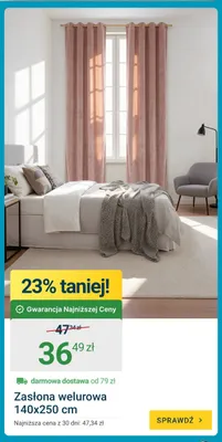 Zasłona welurowa 140x250 cm promocja w ERLI