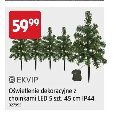 Oświetlenie dekoracyjne z choinkami LED 5 szt. 45 cm Ekvip promocja w Jula