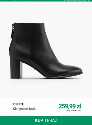 Klasyczne botki Esprit promocja w Deichmann