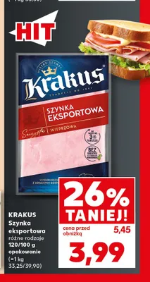 Szynka eksportowa Krakus promocja w Kaufland