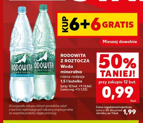 Woda mineralna niegazowana Rodowita z Roztocza promocja w Kaufland