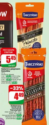 Kabanosy Exclusive Paluszki drobiowe Tarczyński promocja w Dino