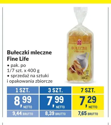 Bułeczki mleczne Fine Life promocja w Makro