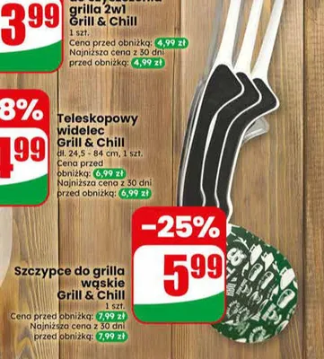 Szczypce do grilla wąskie Grill & Chill promocja w Dino