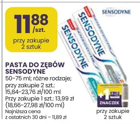 Pasta do zębów Sensodyne promocja w Stokrotka