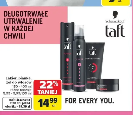 Pianka do włosów Taft Power promocja w Carrefour