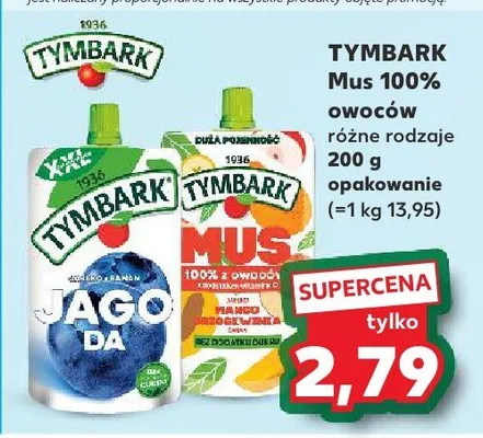 Mus 100% owoców Tymbark promocja w Kaufland