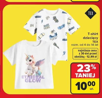 T-shirt dziecięcy TEX promocja w Carrefour