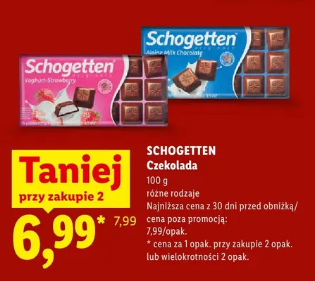 Czekolada Schogetten Yoghurt-Strawberry promocja w Lidl