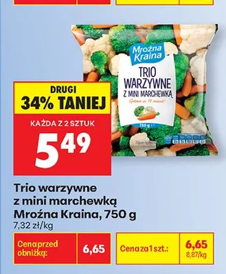 Trio warzywne z mini marchewką Mroźna Kraina promocja w Biedronka