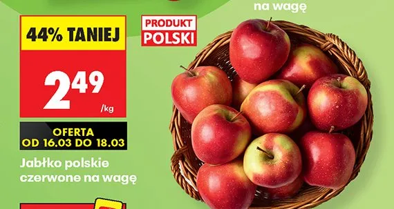 Jabłko polskie czerwone na wagę promocja w Biedronka