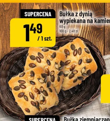 Bułka z dynią wypiekana na kamieniu promocja w POLOmarket