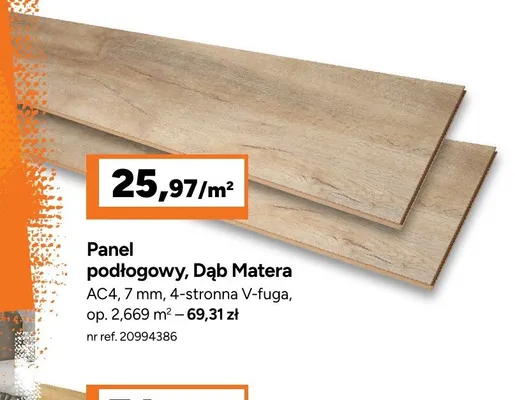 Panel podłogowy Dąb Matera AC4 7 mm promocja w Bricoman
