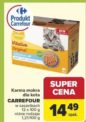 Karma mokra dla kota w saszetkach różne rodzaje promocja w Carrefour