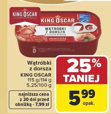 Wątrobki z dorsza promocja w Carrefour