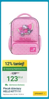 Plecak dziecięcy Kite Hello Kitty 9 l promocja w ERLI